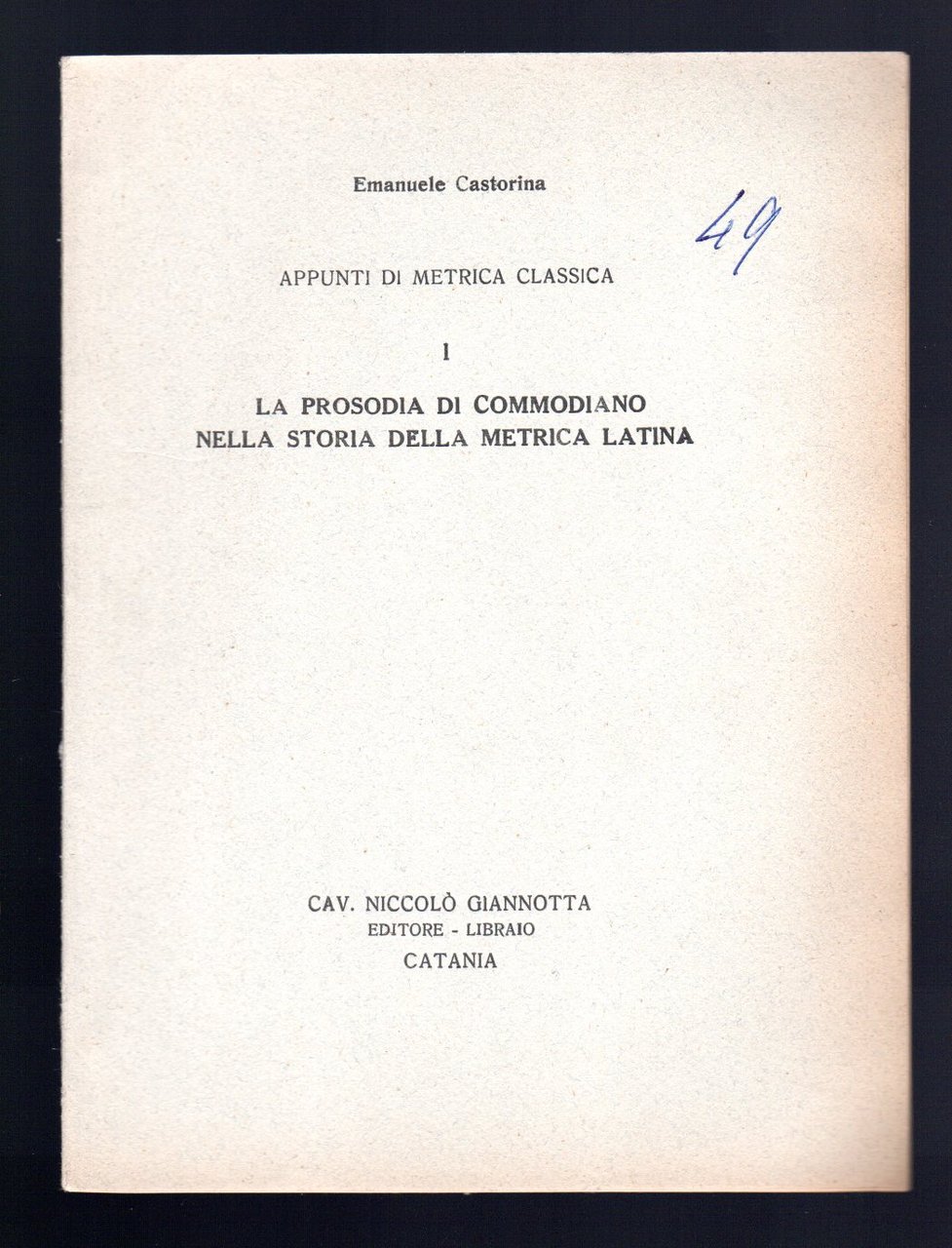 La Prosodia di Commodiano nella storia della metrica latina