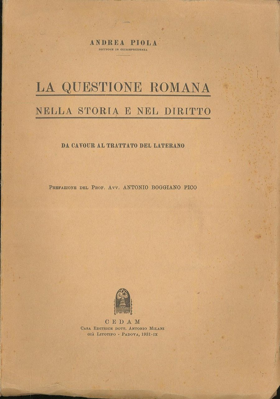 La questione romana nella storia e nel diritto