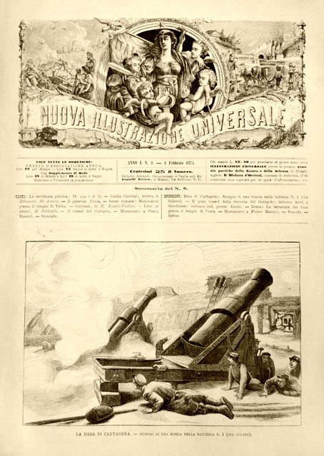 La resa di Cartagena.- Scoppio di una bomba nella batteria …