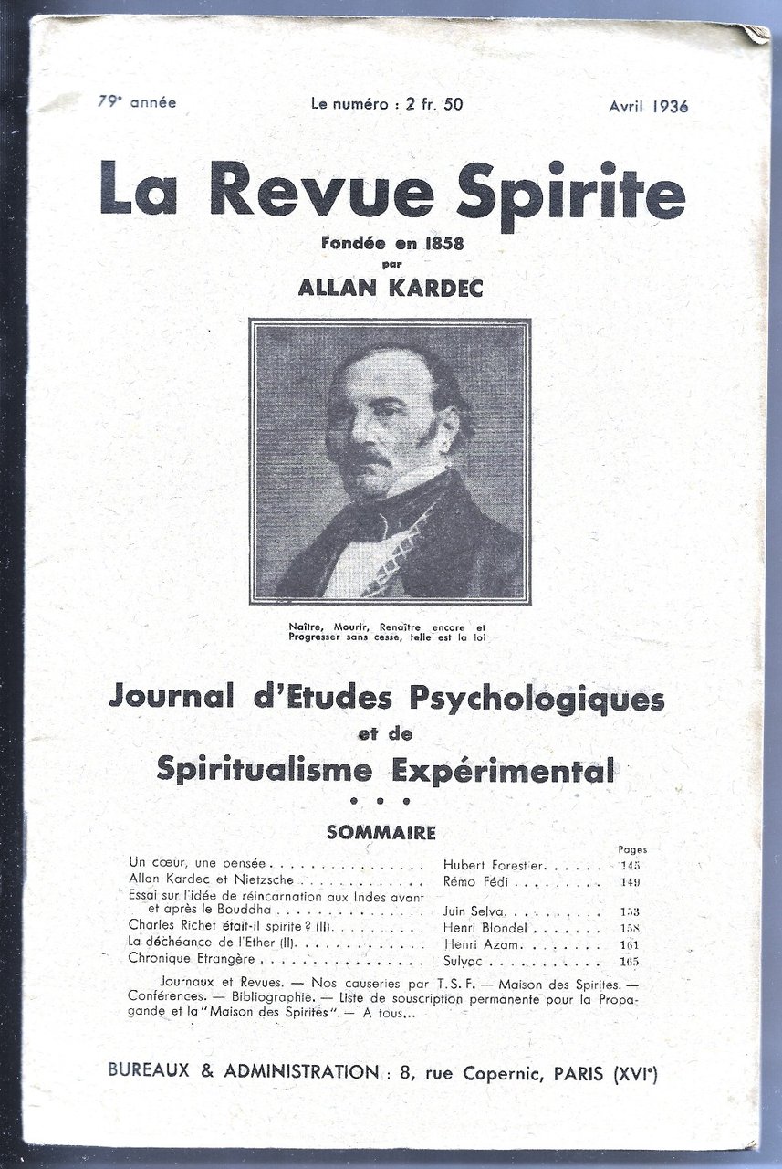 La Revue Spirite - Journal d'Etudes Psychologiques et de Spiritualisme …