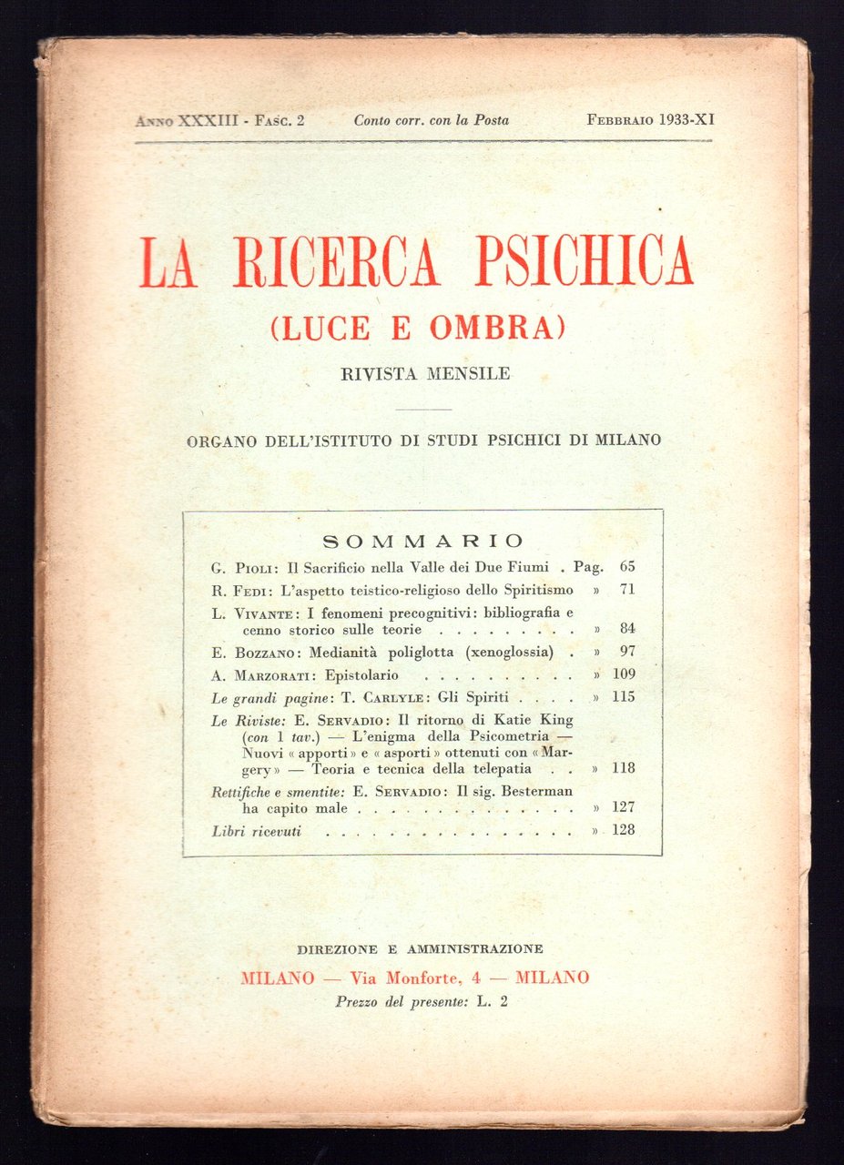 La ricerca psichica (luce e ombra)