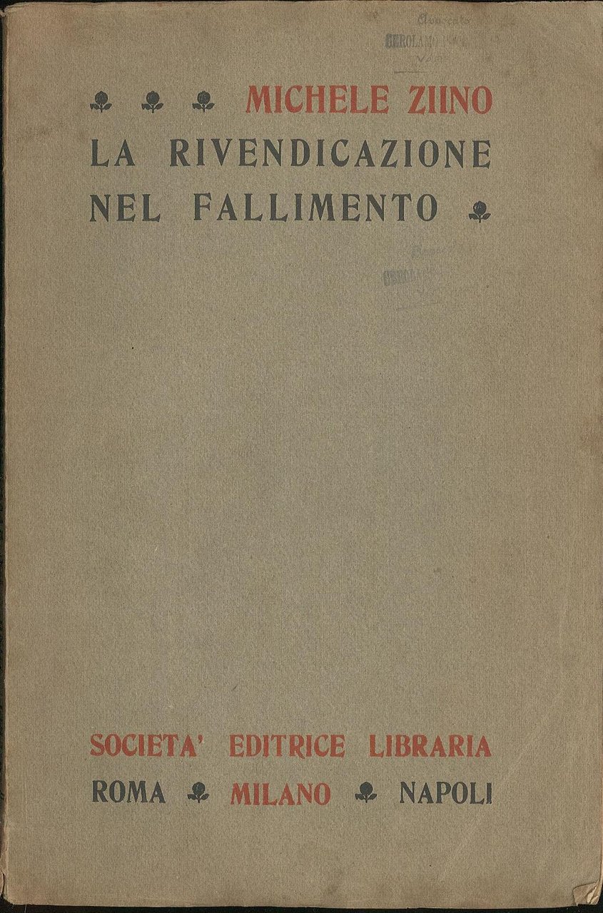 La rivendicazione nel fallimento