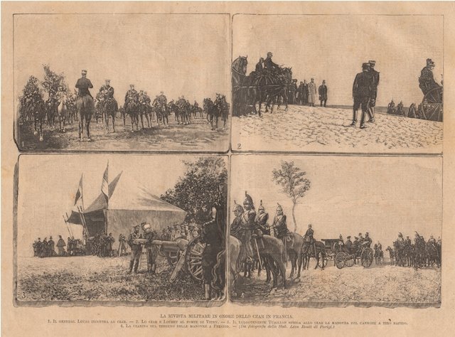 La rivista militare in onore dello Czar in Francia