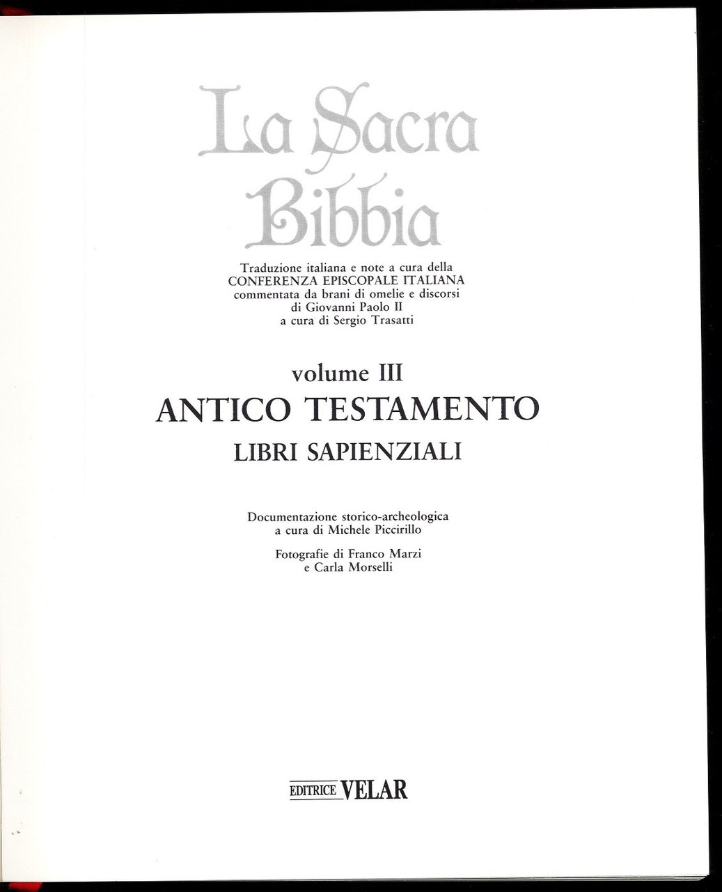 La Sacra Bibbia volume III. Antico testamento - Libri sapienziali