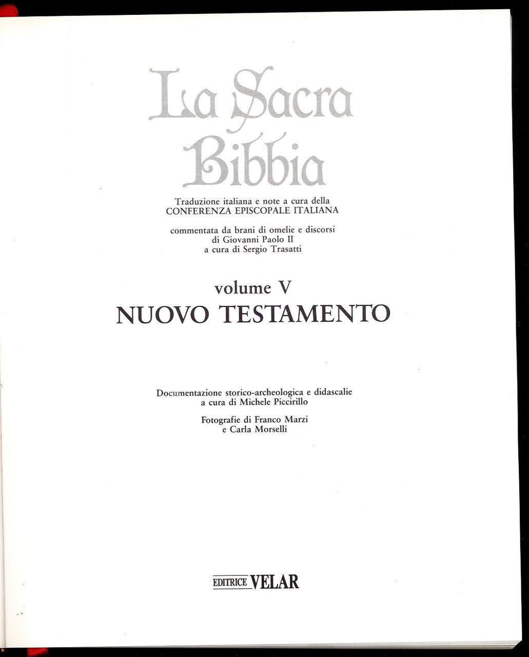 La Sacra Bibbia volume V. Nuovo testamento