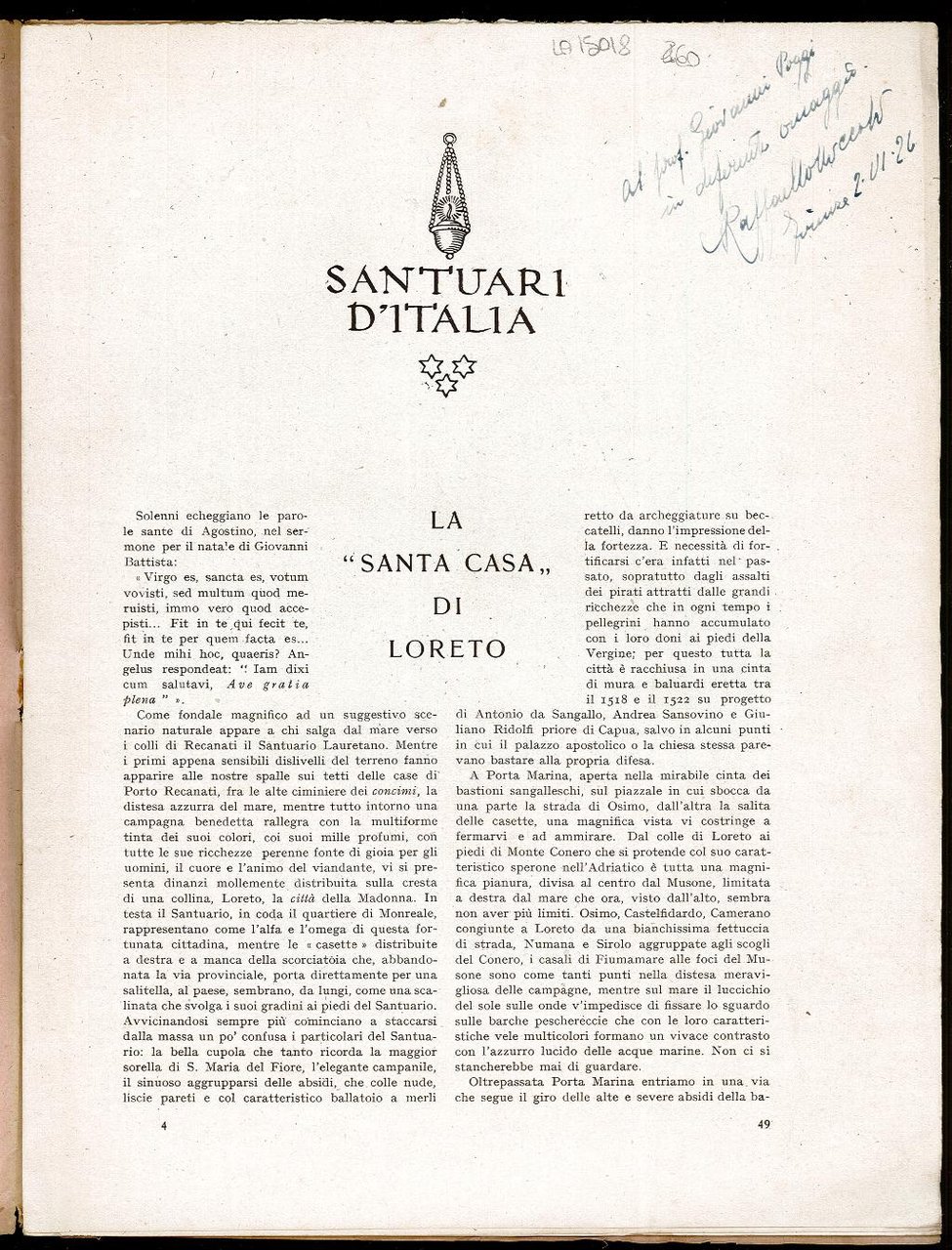 La “Santa Casa” di Loreto