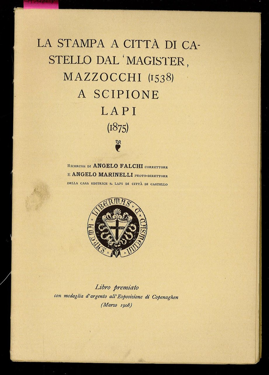 La stampa a Città di Castello, dal “Magister” Mazzocchi (1538) …