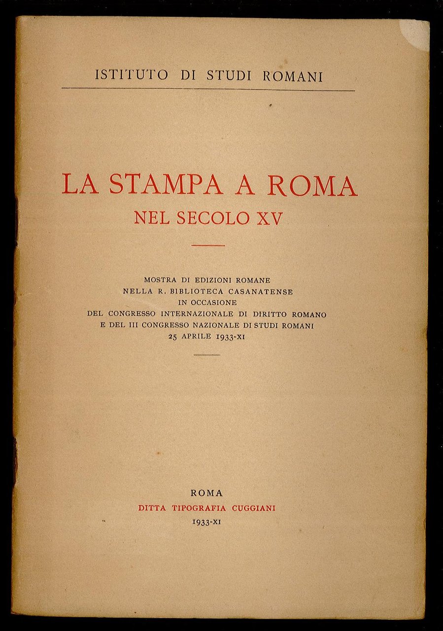La stampa a Roma nel secolo XV