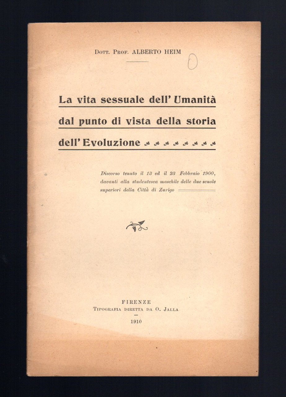 La vita sessuale dell'Umanità dal punto di vista della storia …