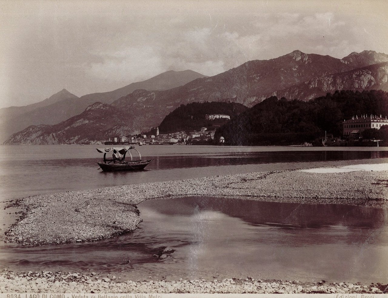 Lago di Como - Veduta di Bellagio colla Villa Melzi