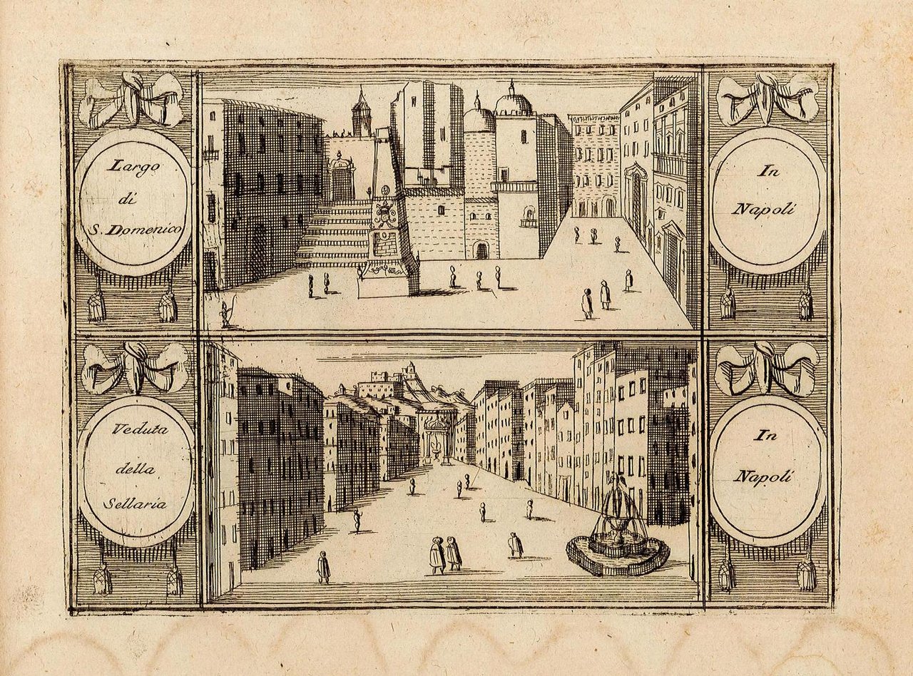 Largo di S. Domenico In Napoli - Veduta della Sellaria …
