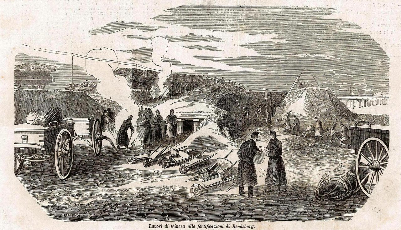 Lavori di trincea alle fortificazioni di Rendsburg
