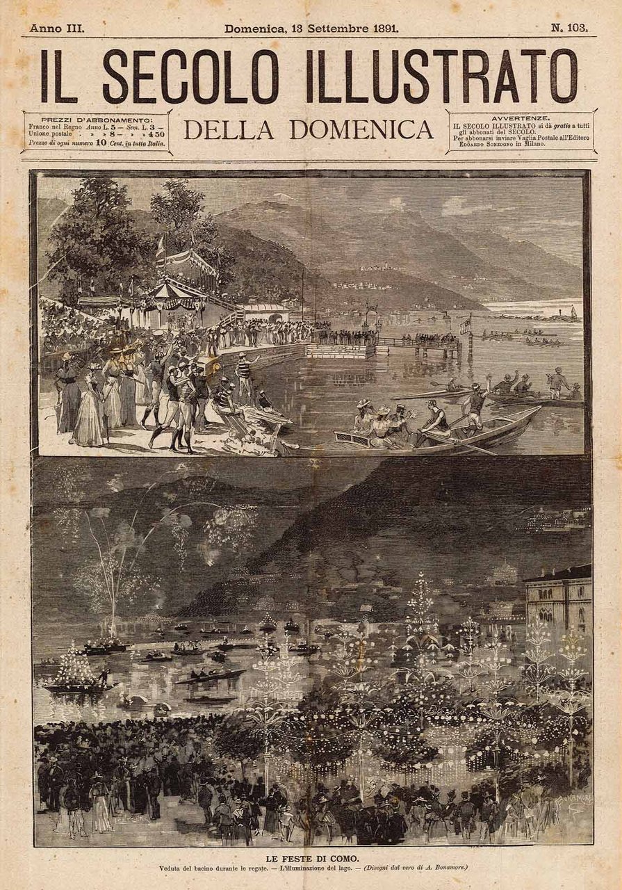 Le feste di Como - Veduta del bacino durante le …