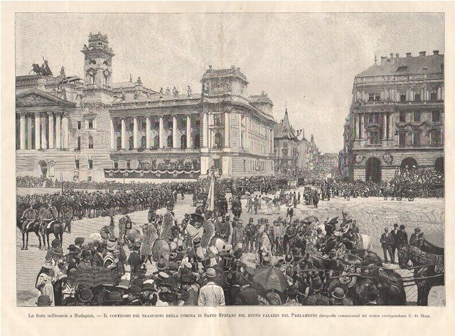 Le feste millenarie di Budapest - Il corteggio pel trasporto …