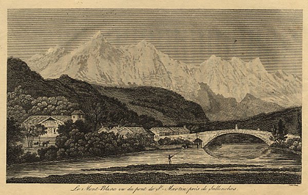 Le Mont Blanc vu du pont de St.Martin près de …