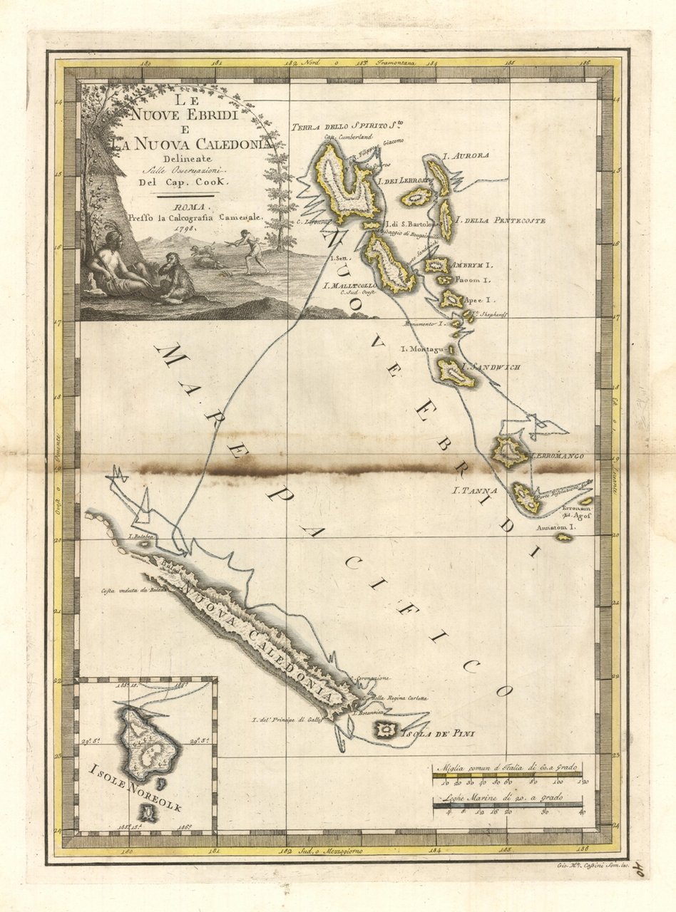 Le Nuove Ebridi e la Nuova Caledonia delineate sulle osservazioni …