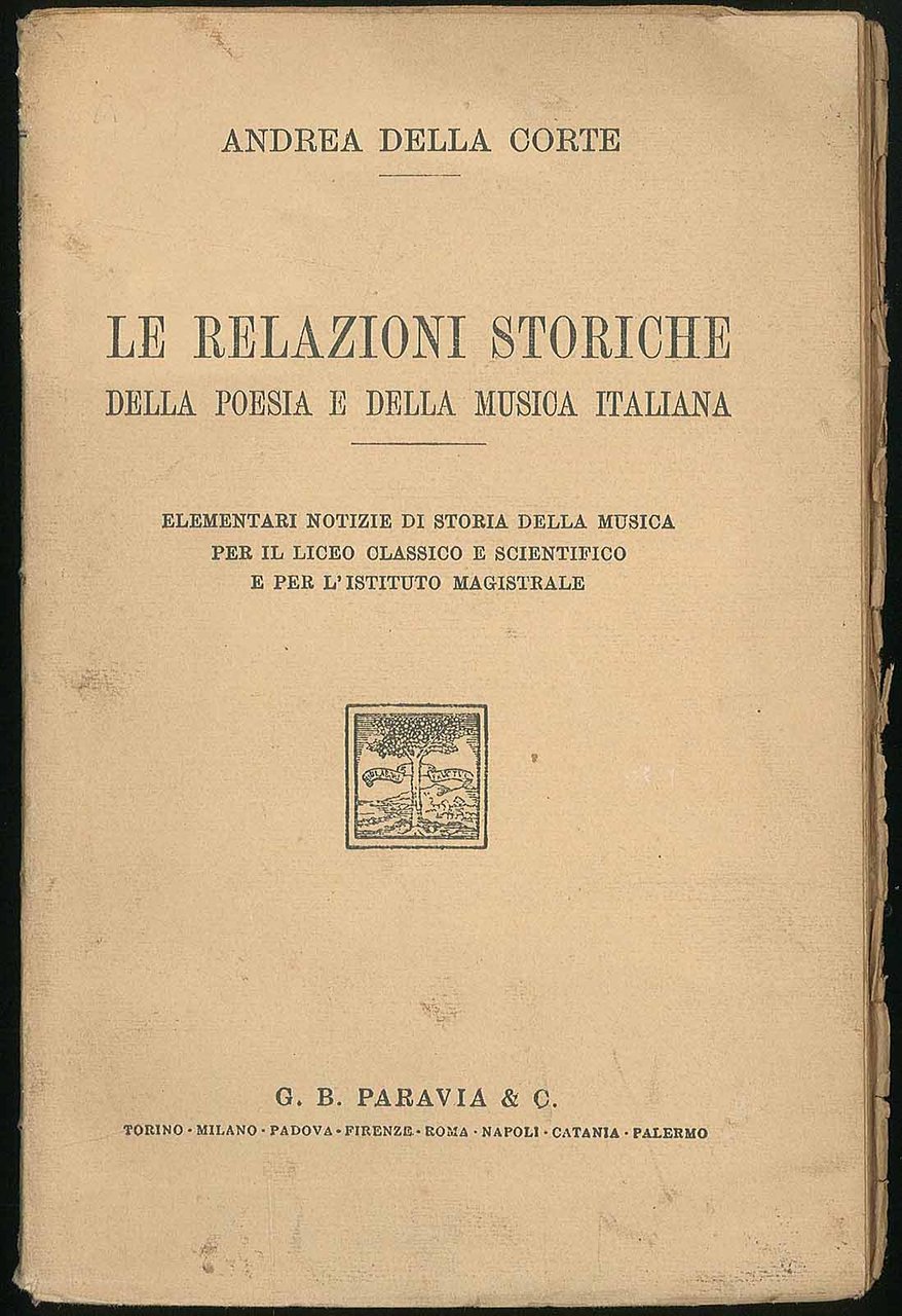 Le relazioni storiche della poesia e della musica italiana