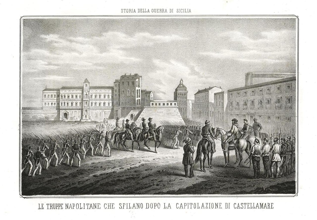 Le truppe napolitane che sfilano dopo la capitolazione di Castellamare. | Immagine principale