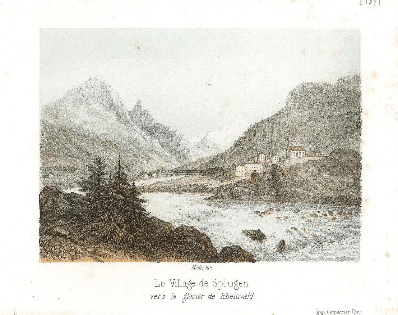 Le village de Splugen vers le glacier de Rheinwald