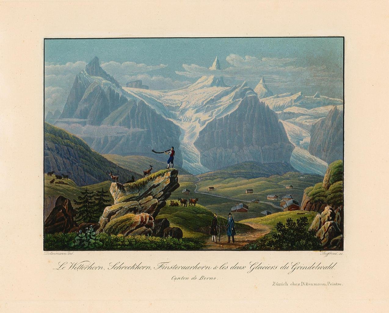 Le Wetterhorn Schreckhorn Finsteraarhorn & les deux Glagliers du Grindelwald …