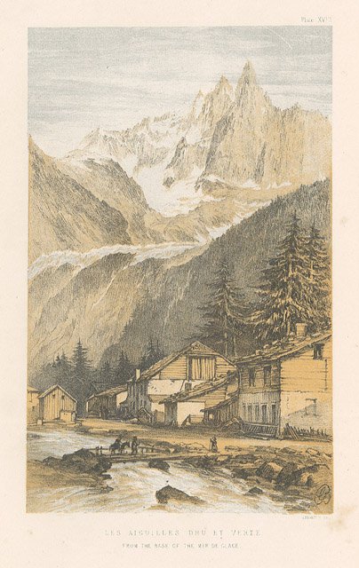 Les Aiguilles Dru et Verte from the base of the …