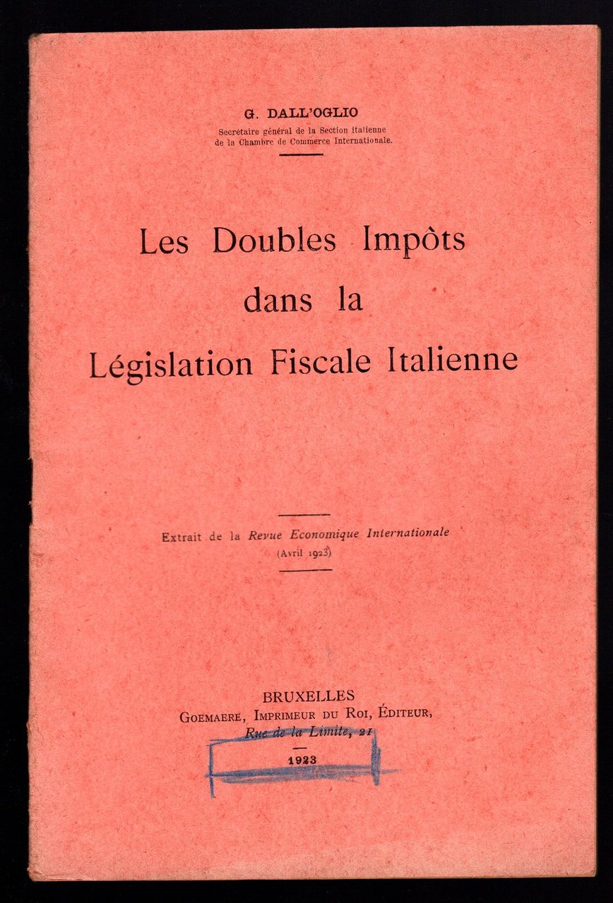 Les Doubles Impots dans la Legislation Fiscale Italienne