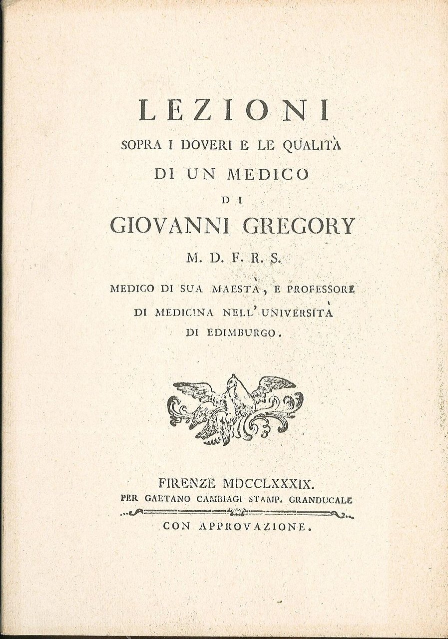 Lezioni sopra i doveri e le qualità di un medico