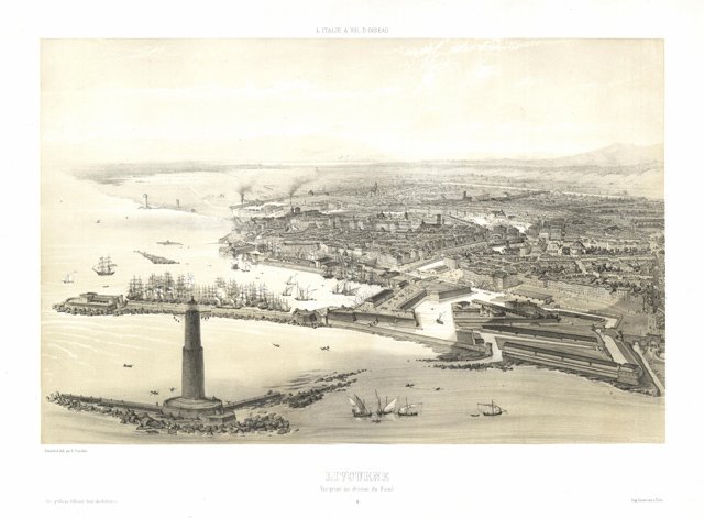 Livourne. Vue prise au dessus du Fanal