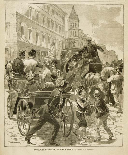 Lo sciopero dei vetturini a Roma