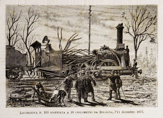 Locomotiva n. 103 scoppiata a 18 chilometri da Bologna, l’11 …