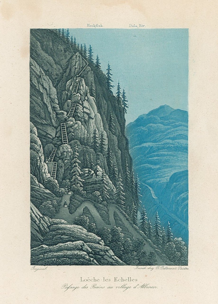 Loeche les Echelles Passage desBains au village d'Albinen