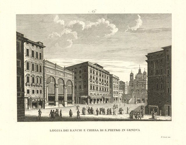 Loggia dei Banchi e Chiesa di S. Pietro in Genova