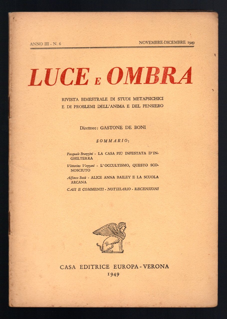 Luce e ombra. Rivista bimestrale di studi metapsichici e di …
