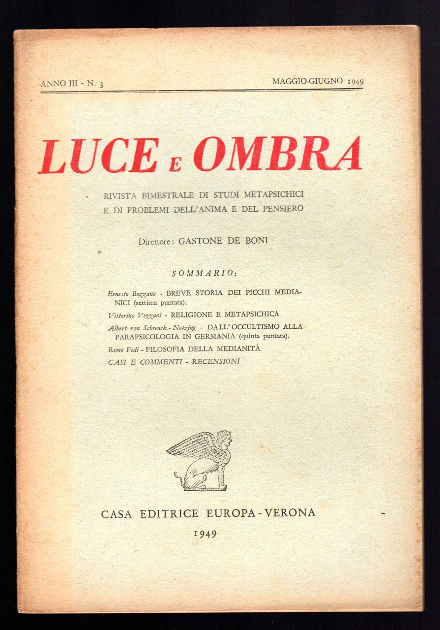 Luce e ombra. Rivista bimestrale di studi metapsichici e di …