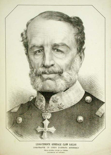 Luogotenente Generale Clam Gallas / Comandante un corpo d'armata Austriaco