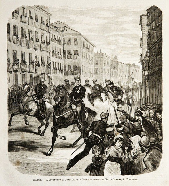 Madrid.- L’attentato di Juan Oliva y Moncaso contro il Re …