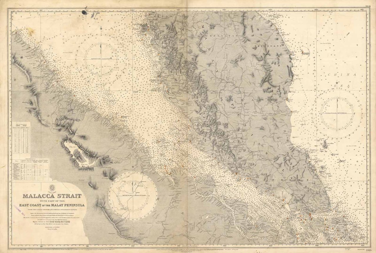 Malacca Strait with part of the east coast of the …