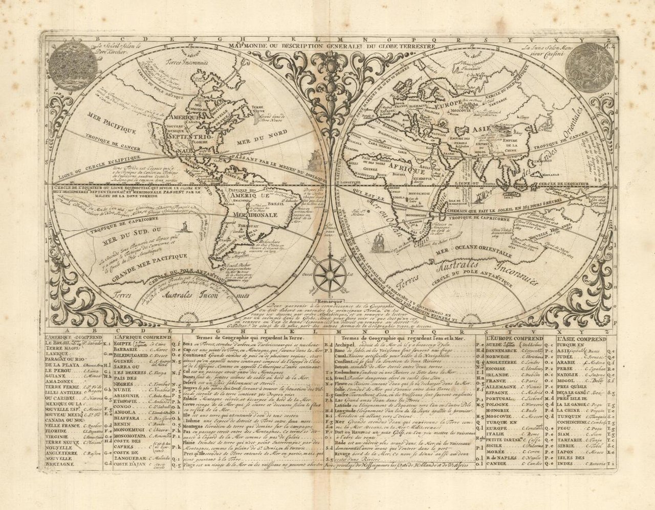 Map Monde Ou Description Generale Du Globe Terrestre