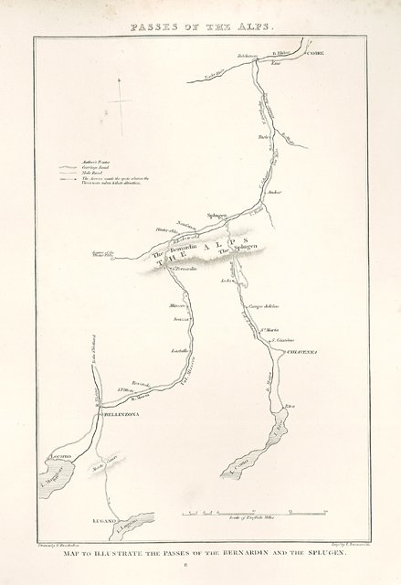 Map to illustrade the passes of the Bernardin and the … | Immagine principale