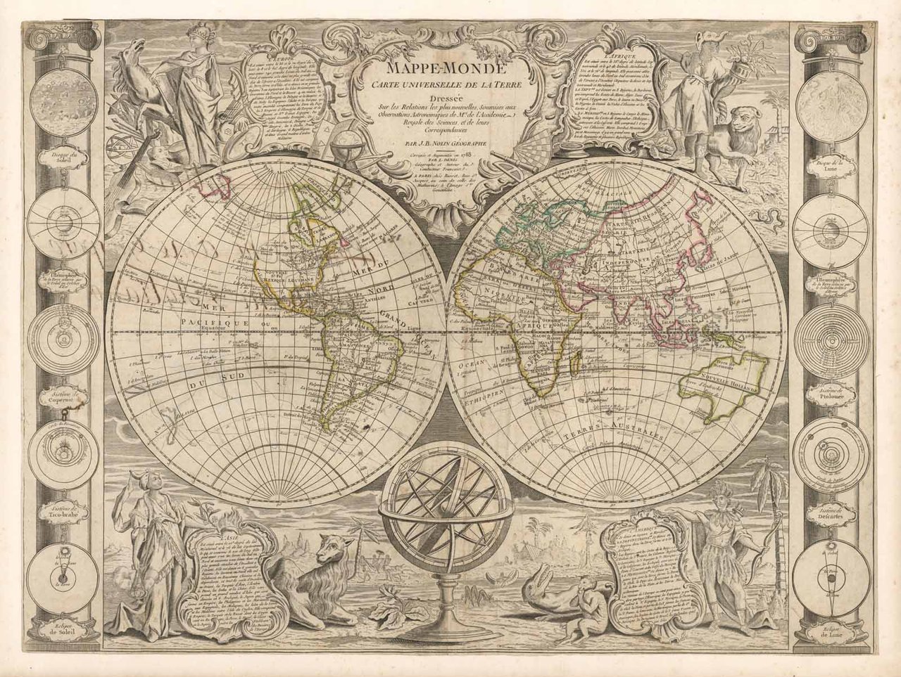 Mappe-Monde Carte Universelle de la Terre. Dressée Sur le Relations …