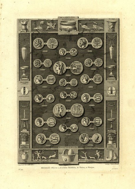 Medailles d'Hyeron 2, de la Reine Philistide, de Theron, et …