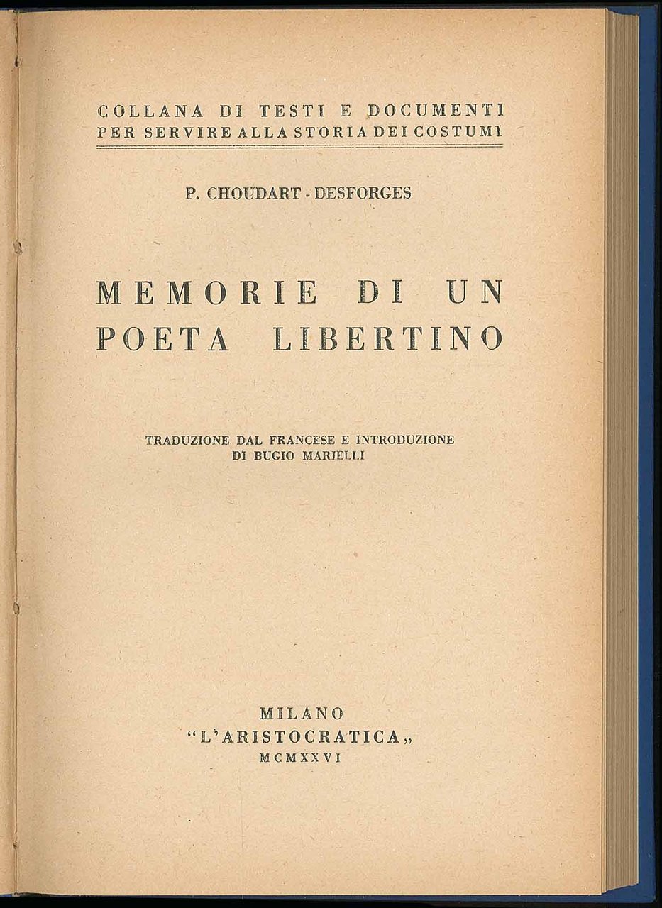 Memorie di un poeta libertino