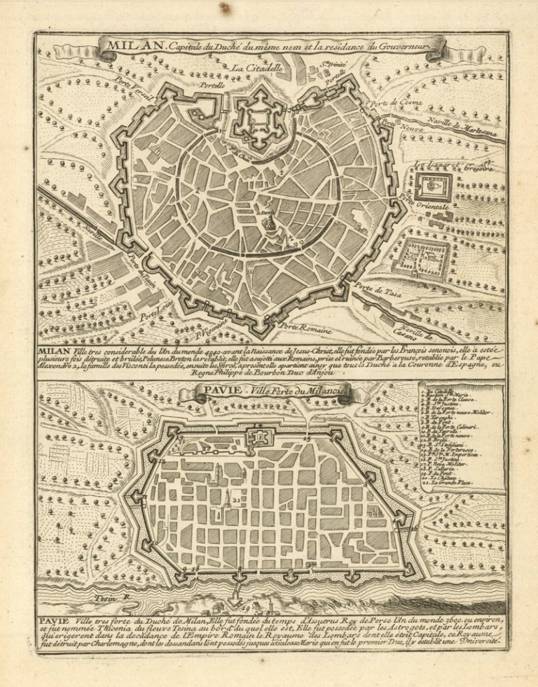 Milan Capitale du Duché.Pavie Ville Forte du Milanois