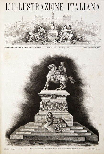 Milano.- Bozzetto del Monumento a Vittorio Emanuele, dello scultore Ercole …