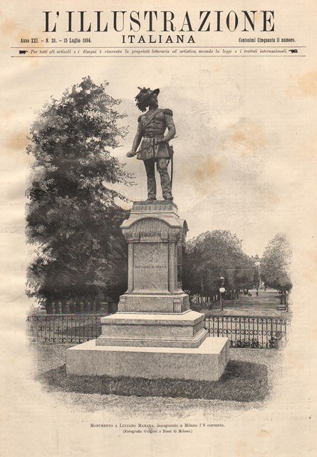 Monumento a Luciano Manara, inaugurato a Milano l’8 corrente