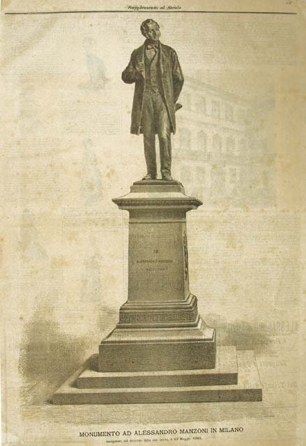 Monumento ad Alessandro Manzoni in Milano inaugurato nel decennio della …
