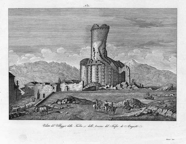 Monumento eretto ad Augusto nelle Alpi Marittime - Veduta del …