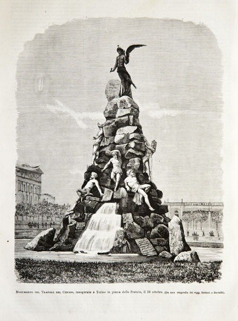 Monumento pel Traforo del Cenisio, inaugurato a Torino in piazza …