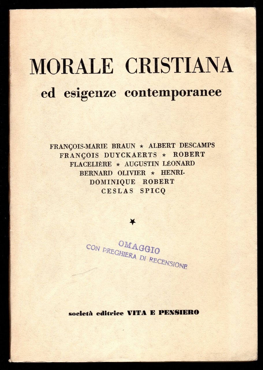 Morale cristiana ed esigenze contemporanee