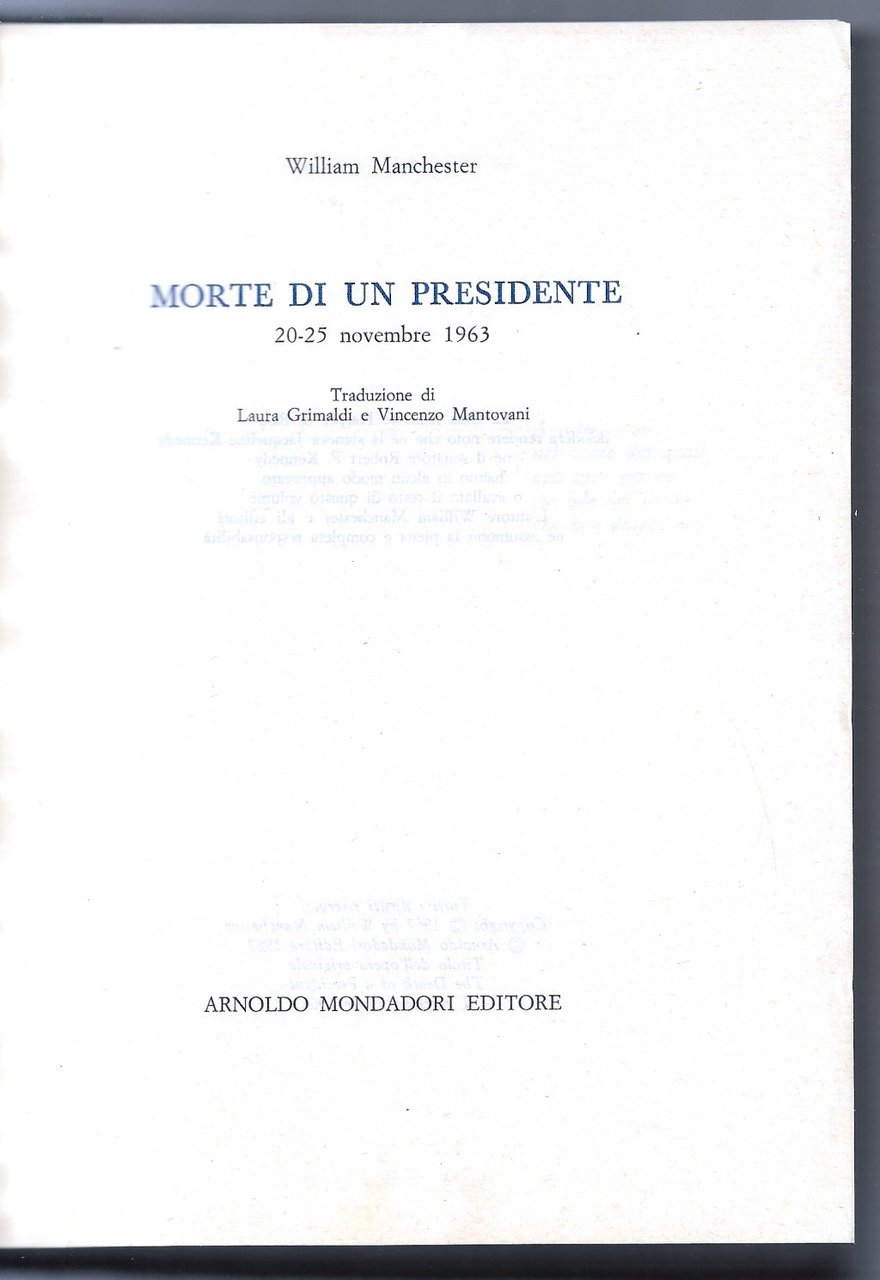 Morte di un presidente 20-25 Novembre 1963